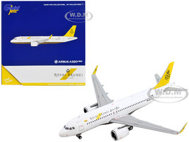 Airbus A320neo Commercial Aircraft Royal Brunei Airlines White with Yellow Tail 1/400 Diecast Model Airplane GeminiJets GJ1717