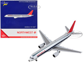 Boeing 757 200 Commercial Aircraft Northwest Airlines Silver and White with Red Tail 1/400 Diecast Model Airplane GeminiJets GJ1980