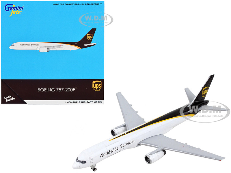 Boeing 757 200F Commercial Aircraft UPS United Parcel Service Worldwide Services White and Dark Brown 1/400 Diecast Model Airplane GeminiJets GJ1992
