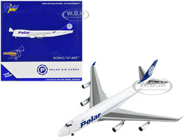 Boeing 747 400F Commercial Aircraft Polar Air Cargo White with Blue Tail Interactive Series 1/400 Diecast Model Airplane GeminiJets GJ2013