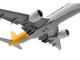 Boeing 777F Commercial Aircraft with Flaps Down Southern Air DHL White and Yellow 1/400 Diecast Model Airplane GeminiJets GJ2014F