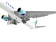 Boeing 777 200ER Commercial Aircraft with Flaps Down Eastern Air Lines White with Striped Tail 1/400 Diecast Model Airplane GeminiJets GJ2059F