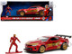 2016 Chevrolet Camaro Red Metallic and Gold and Iron Man Diecast Figure The Avengers Hollywood Rides Series 1/32 Diecast Model Car Jada JA30309