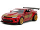 2016 Chevrolet Camaro Red Metallic and Gold and Iron Man Diecast Figure The Avengers Hollywood Rides Series 1/32 Diecast Model Car Jada JA30309