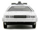DMC DeLorean Time Machine Brushed Metal Frost Version Back to the Future 1985 Movie Hollywood Rides Series 1/32 Diecast Model Car Jada 34785