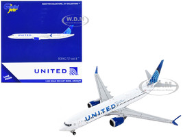 Boeing 737 MAX 8 Commercial Aircraft United Airlines Being United Together White with Blue Tail 1/400 Diecast Model Airplane GeminiJets GJ2074