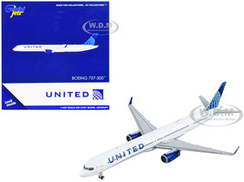 Boeing 757 300 Commercial Aircraft United Airlines White with Blue Tail 1/400 Diecast Model Airplane GeminiJets GJ2092