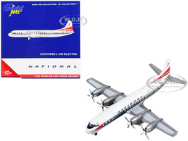 Lockheed L 188 Electra Commercial Aircraft National Airlines White with Red Tail 1/400 Diecast Model Airplane GeminiJets GJ2136