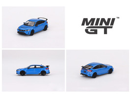 Honda Civic Type R Boost Blue Pearl 2023 1/64 Diecast Model Car True Scale Miniatures MGT00637