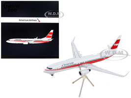 Boeing 737 800 Commercial Aircraft American Airlines Trans World Airlines Gray with Red Stripes Gemini 200 Series 1/200 Diecast Model Airplane GeminiJets G2AAL473
