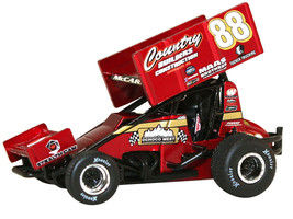 Winged Sprint Car #88 Austin McCarl Country Builders Construction Country Builders Racing World of Outlaws 2023 1/18 Diecast Model Car ACME A1823011