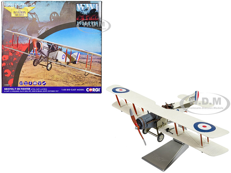 Corgi Bristol F-2B Fighter Modellflugzeug – Limitierte Sammleredition, Ägypten 1917 | Mit Ständer