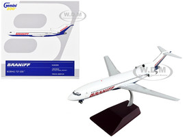 Boeing 727 200 Commercial Aircraft Braniff International Airways White and Blue Gemini 200 Series 1/200 Diecast Model Airplane GeminiJets G2BNF1078