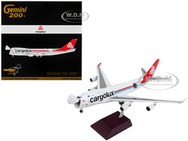 Boeing 747 400F Commercial Aircraft Cargolux Gray with Red Tail Gemini 200 Interactive Series 1/200 Diecast Model Airplane GeminiJets G2CLX933
