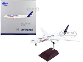 Airbus A330 300 Commercial Aircraft Lufthansa Diversity Wins White with Blue Tail Gemini 200 Series 1/200 Diecast Model Airplane GeminiJets G2DLH1221