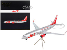 Boeing 737 800 Commercial Aircraft Jet2 Com Silver with Red Tail Gemini 200 Series 1/200 Diecast Model Airplane GeminiJets G2EXS463