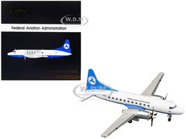 Convair CV 580 Commercial Aircraft Federal Aviation Administration White with Blue Tail Gemini 200 Series 1/200 Diecast Model Airplane GeminiJets G2FAA253