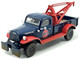1950 Dodge Power Wagon Tow Truck Dark Blue Weathered Gulf Oil with Mechanic Figure Limited Edition to 3600 pieces Worldwide 1/64 Diecast Model Car Greenlight 51543