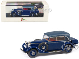 1933 37 Mercedes Benz 290 W18 Cabriolet D Top Up Dark Blue with Black Top Limited Edition to 250 pieces Worldwide 1/43 Model Car Esval Models EMEU43043B