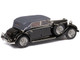 1933 37 Mercedes Benz 290 W18 Lang Cabriolet D Top Up Black with Gray Top Limited Edition to 250 pieces Worldwide 1/43 Model Car Esval Models EMEU43043D