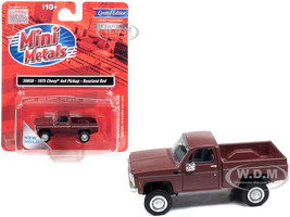1975 Chevrolet 4x4 Pickup Truck Roseland Red 1/87 HO Scale Model Car Classic Metal Works CMW30658