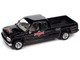 2002 Chevrolet Silverado Pickup Truck Black with Graphics Hot Rod Customs and Tow Dolly Red Tow & Go Series Limited Edition to 3672 pieces Worldwide 1/64 Diecast Model Car Johnny Lightning JLBT018-JLSP350A