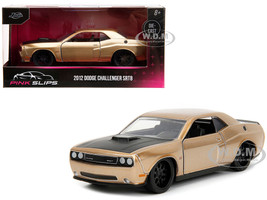 2012 Dodge Challenger SRT8 Gold Metallic with Black Hood Pink Slips Series 1/32 Diecast Model Car Jada 34855