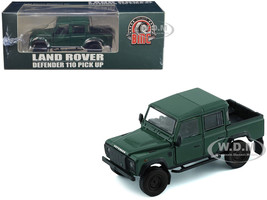 Land Rover Defender 110 Pickup Truck Green with Extra Wheels 1/64 Diecast Model Car BM Creations 64B0197