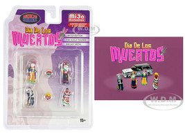 Dia de los Muertos 2 6 piece Diecast Set 4 Figures 2 Masks Limited Edition to 3600 pieces Worldwide for 1/64 Scale Models American Diorama AD-76527MJ