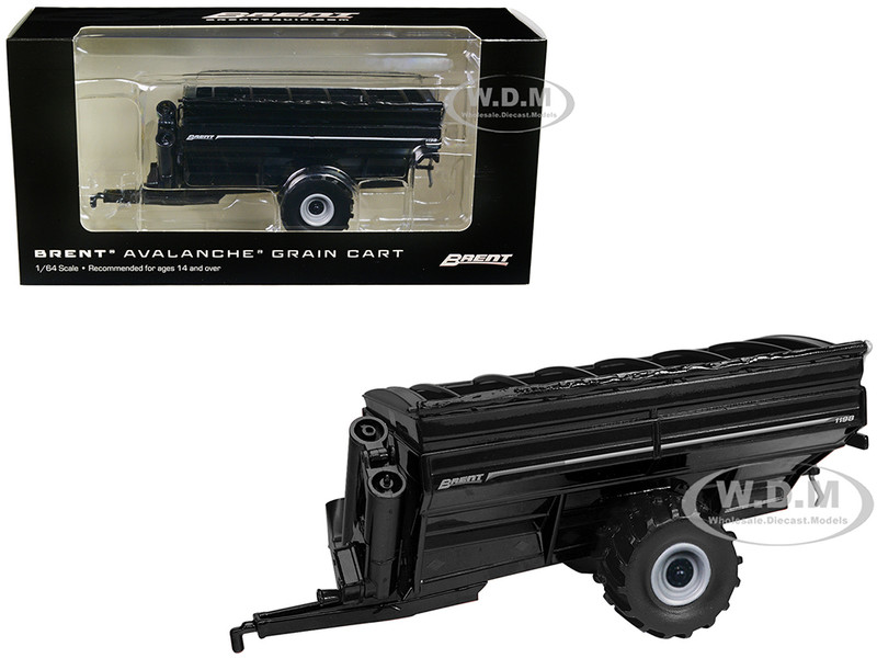 Brent 1198 Avalanche Grain Cart with Tires Black Metallic 1/64 Diecast Model SpecCast UBC033