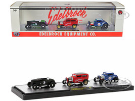 Edelbrock Equipment Co Set of 3 Pieces Limited Edition to 2750 pieces Worldwide 1/64 Diecast Models M2 Machines 36000-HS02