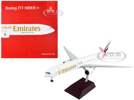 Boeing 777 300ER Commercial Aircraft Emirates Airlines White with Striped Tail Gemini 200 Series 1/200 Diecast Model Airplane GeminiJets G2UAE1079