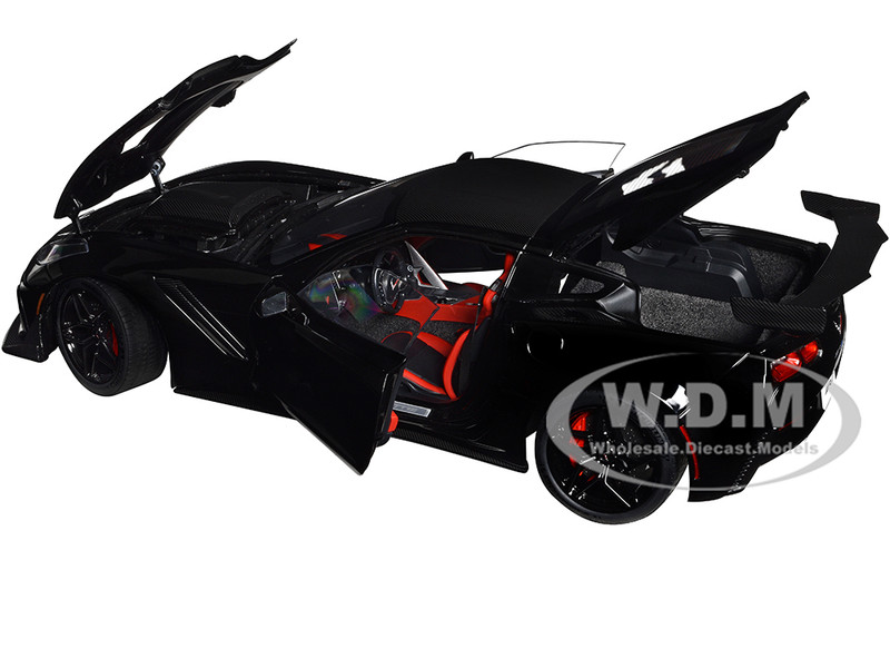 2019 Chevrolet Corvette C7 ZR1 Black with Carbon Top 1/18 Model