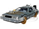 DeLorean Brushed Metal Time Machine Train Wheel Version with Lights Back to the Future Part III 1990 Movie Hollywood Rides Series 1/24 Diecast Model Car Jada 34996