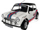 1998 Mini Cooper Sport White Metallic with Black Top and Stripes Martini Racing 1/18 Diecast Model Car Solido S1800610