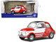 1965 Fiat 500 L Red and White with Red Interior Robe Di Kappa 1/18 Diecast Model Car Solido S1801408