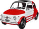 1965 Fiat 500 L Red and White with Red Interior Robe Di Kappa 1/18 Diecast Model Car Solido S1801408