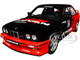 1990 BMW E30 M3 Black and Red with Graphics ADVAN Drift Team Competition Series 1/18 Diecast Model Car by Solido S1801521