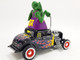 1932 Ford Blown 5 Window Coupe Black with Flames and Rat Fink Figure Limited Edition to 522 pieces Worldwide 1/18 Diecast Model Car ACME A1805022