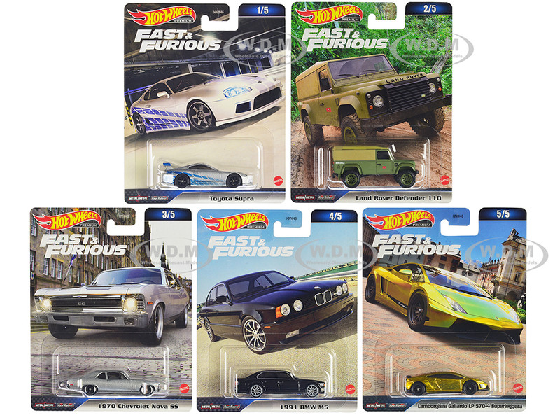 Fast & Furious 2023 5 piece Set D Diecast Model Cars Hot Wheels HNW46-956D
