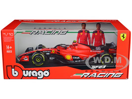 Ferrari SF 23 #55 Carlos Sainz Formula One F1 World Championship 2023 Formula Racing Series 1/18 Diecast Model Car Bburago 16812CS