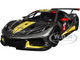 2020 Chevrolet Corvette C8 R #4 Silver Metallic with Yellow Stripes Race Series 1/24 Diecast Model Car Bburago 28024
