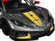 2020 Chevrolet Corvette C8 R #4 Silver Metallic with Yellow Stripes Race Series 1/24 Diecast Model Car Bburago 28024