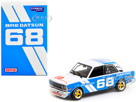 Datsun 510 #68 BRE White and Blue Trans Am 2 5 Championship 1972 with METAL OIL CAN 1/64 Diecast Model Car Tarmac Works T64-052-BRE68