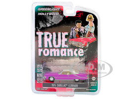 Clarence and Alabama s 1974 Cadillac Eldorado Convertible Top Up Hot Pink with White Top and Interior True Romance 1993 Movie Hollywood Series Release 41 1/64 Diecast Model Car Greenlight 62020B
