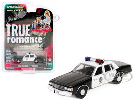 1986 Chevrolet Caprice Black and White Los Angeles Police Department LAPD True Romance 1993 Movie Hollywood Series Release 41 1/64 Diecast Model Car Greenlight 62020C