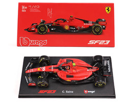 Ferrari SF 23 #55 Carlos Sainz Formula One F1 World Championship 2023 with Display Case Formula Racing Series 1/43 Diecast Model Car Bburago 36835CS