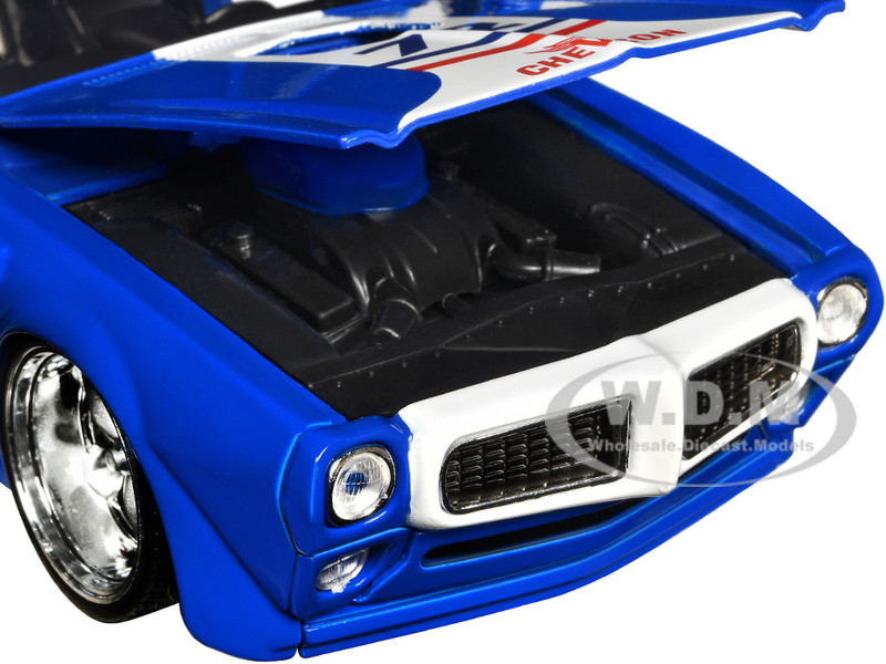 1972 Pontiac Firebird #72 Blue with White Stripe Chevron Bigtime