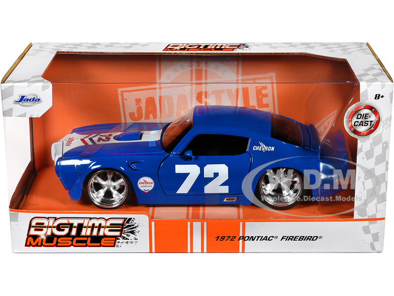 JADA 1/24 1972 ポンティアック ファイアーバード #72 BLUE Jada 1:24 1972 Pontiac Firebird #72 - Blue - Chevron - Bigtime