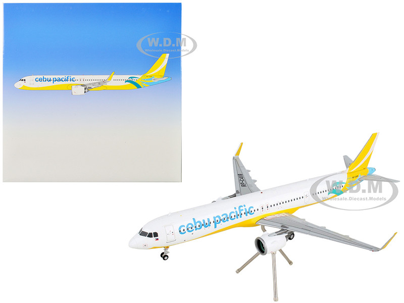 Airbus A321neo Commercial Aircraft Cebu Pacific White and Yellow Gemini 200 Series 1/200 Diecast Model Airplane GeminiJets G2CEB2321